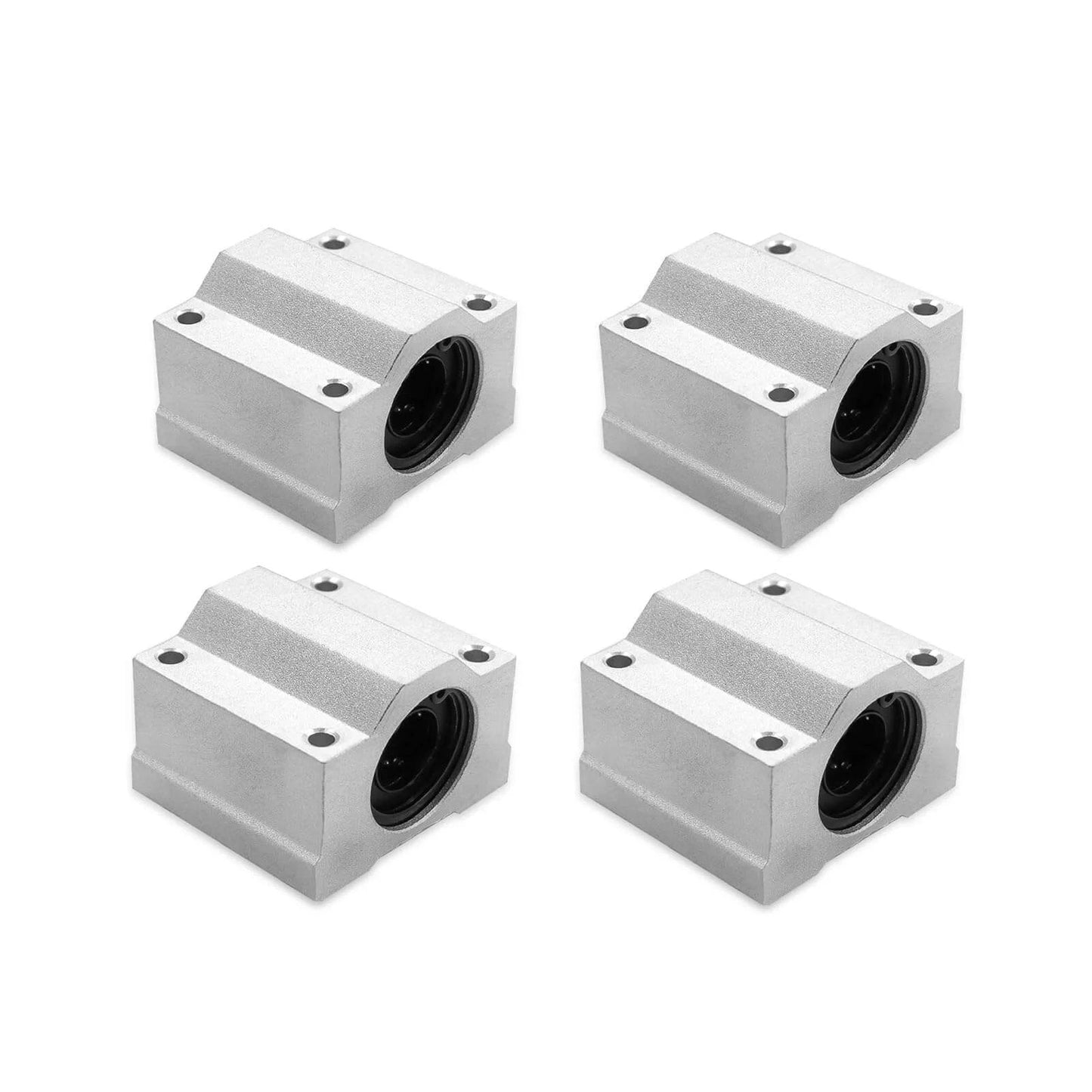 4Pcs SCS8UU Linear Motion Ball Bearing Slide Block ID 8mm Aluminum Bushing Linear Rail Support Guide Shaft Bearing for Printer Parts 4 Pack for CNC axis motion, anti-backlash setup, and smoother linear travel under load, 4-pack replacement made