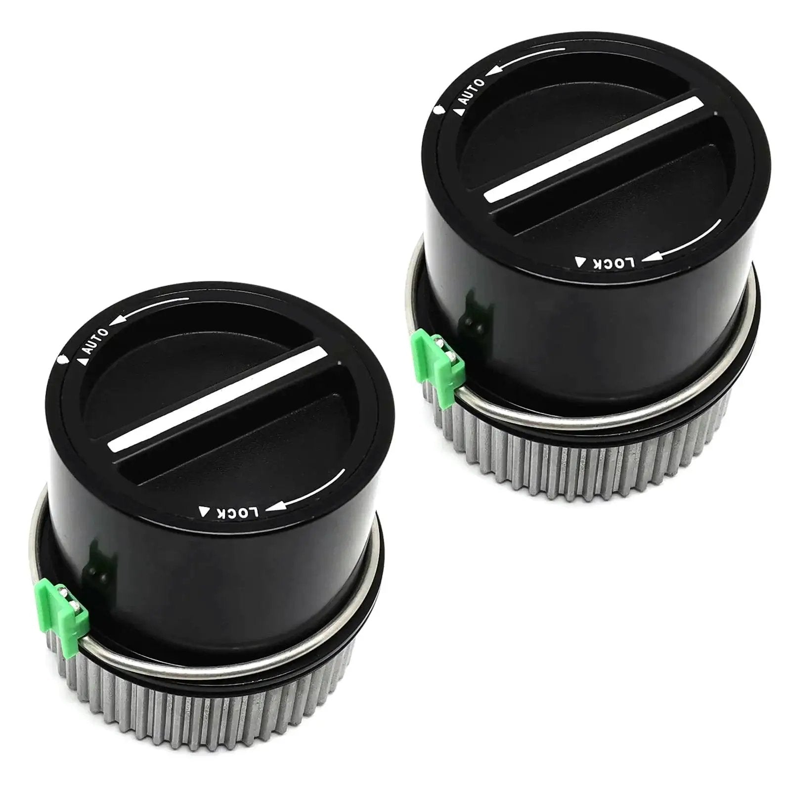 4WD Auto Locking Hub Pair Kit Replacement For Ford F-Series 1999-2004 F250 F350 F450 F550 Super Duty close-up of locking hubs.
