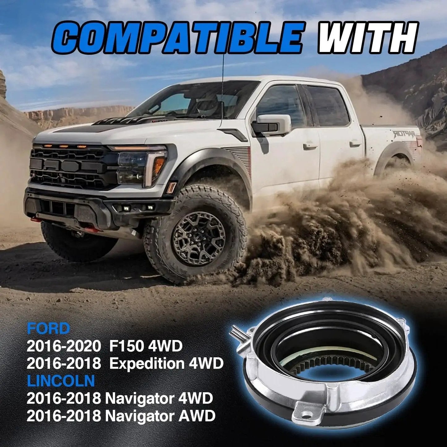Hub Locking Actuator For Ford F150 2016 2020 And Expedition 2016 2018 4x4 4WD Direct Replacement Auto Locking Hub For Lincoln Navigator 2016 2018 Replaces GL1Z3C247A Premium Quality Replacement For Easy Install And Smooth 4WD Engagement