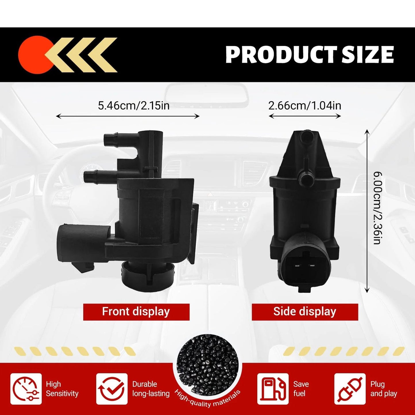 Front and side view of 4x4 Vacuum Solenoid Locking Hub Actuator Replacement For Ford F-150 F-250 F-550 Super Duty Expedition And Lincoln Navigator 2007 To 2024 Off Road Ready OE Style 7L1Z9H465B 600-400 FWA1014 By LOKFASISHA.