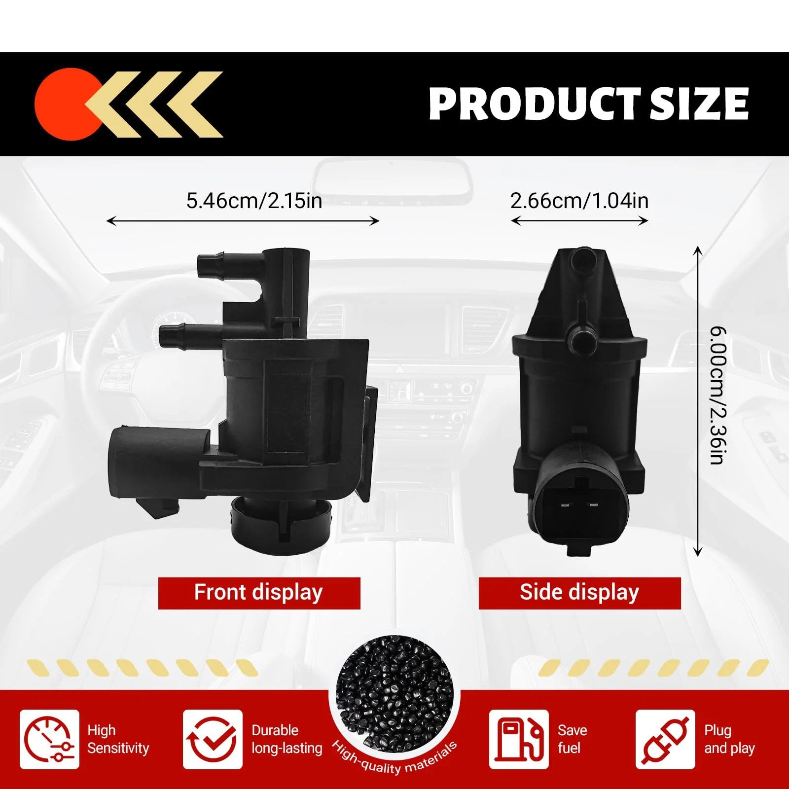 Front and side view of 4x4 Vacuum Solenoid Locking Hub Actuator Replacement For Ford F-150 F-250 F-550 Super Duty Expedition And Lincoln Navigator 2007 To 2024 Off Road Ready OE Style 7L1Z9H465B 600-400 FWA1014 By LOKFASISHA.