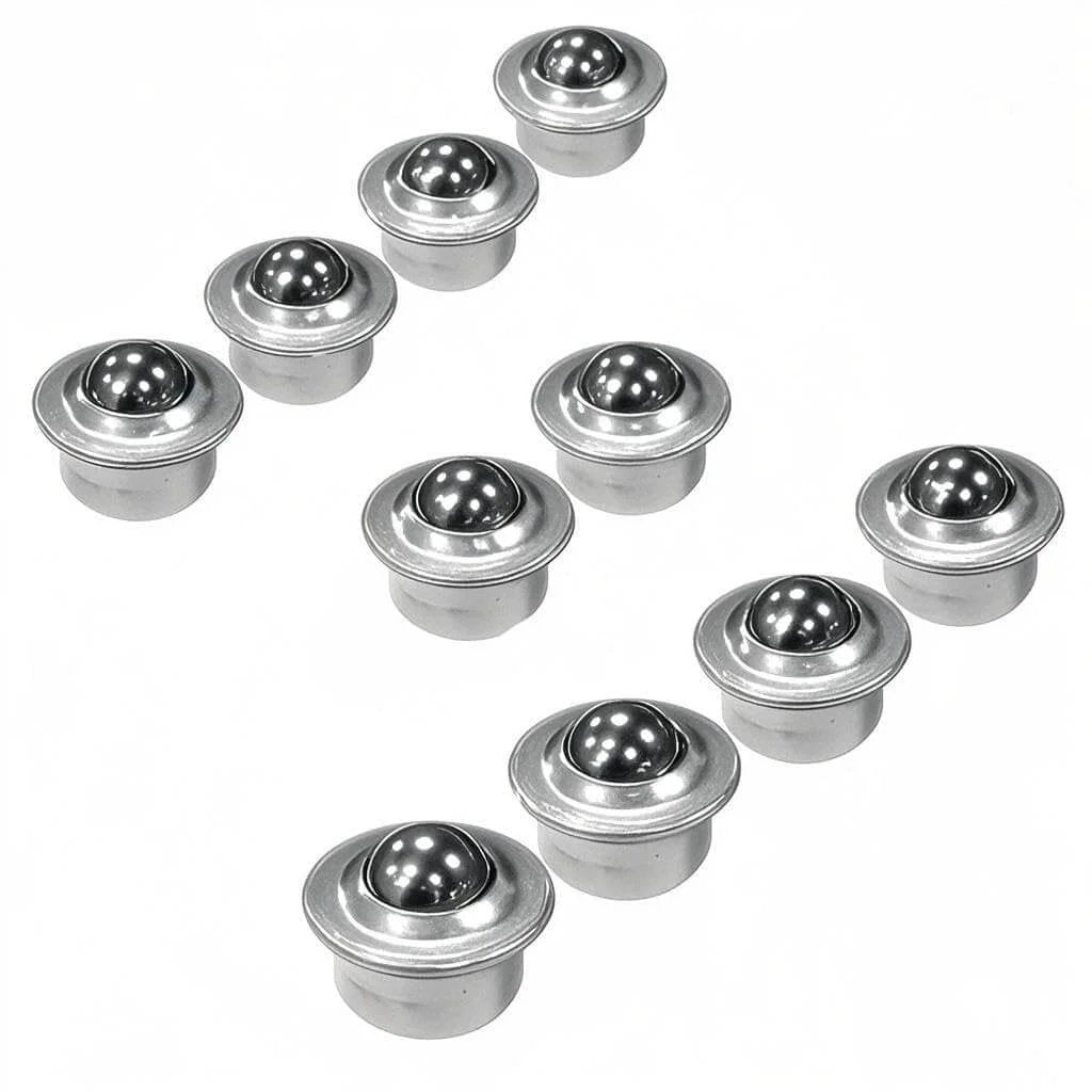5/8 Inch Ball Transfer Units 10 Pcs Metal Roller Ball Transfers with Wide 1 Inch Base for Conveyors Roller Stands and Transmission Systems 55 lb Load