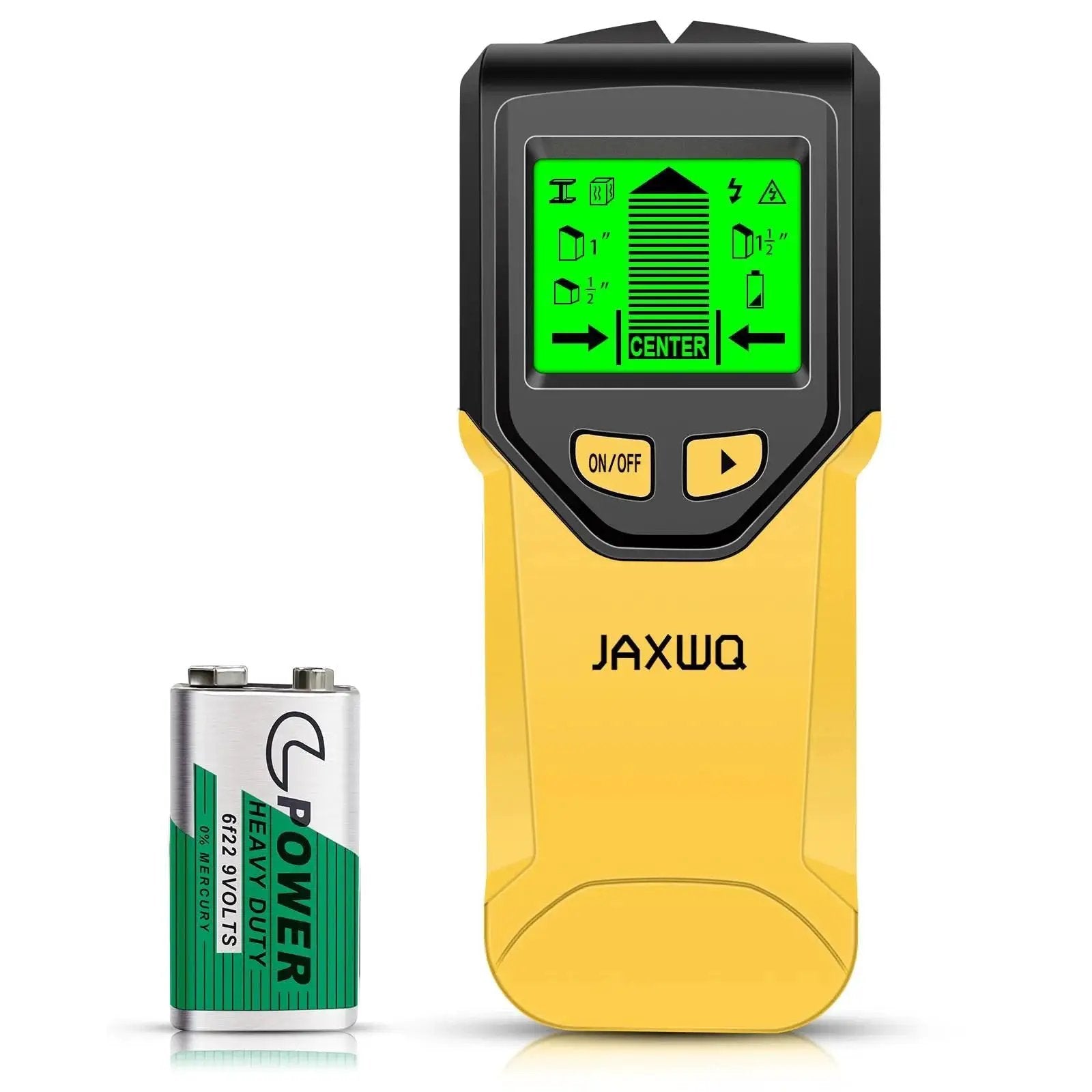 Discover safe, precise mounting with this 5 in 1 Stud Finder Wall Scanner featuring HD LCD display, shown with battery