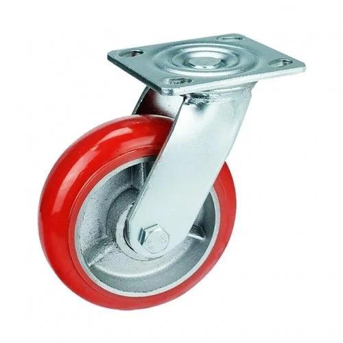 5" Heavy Duty Caster Wheel 661 Lbs Rotating+Brake+Fixed Iron core - PU Top Plate