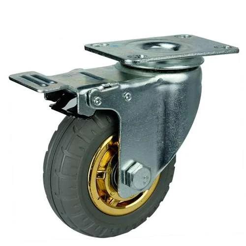 5" Caster Wheel - Brake Rubber Top Plate