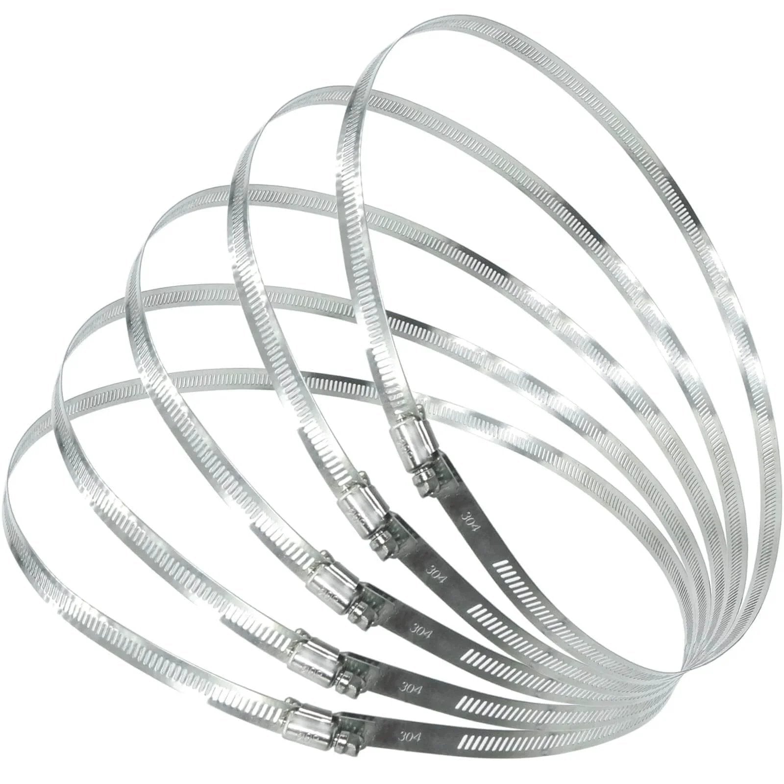 5 Pack 15.7 Inch Large Hose Clamps Stainless Steel Pipe Clamp Adjustable Worm Gear Hose Clamps Heavy Duty Metal Clamps For Securing Tubes Dryer Agricultural And Industrial Use Ideal For Automotive Plumbing HVAC Farm And Industrial Applications