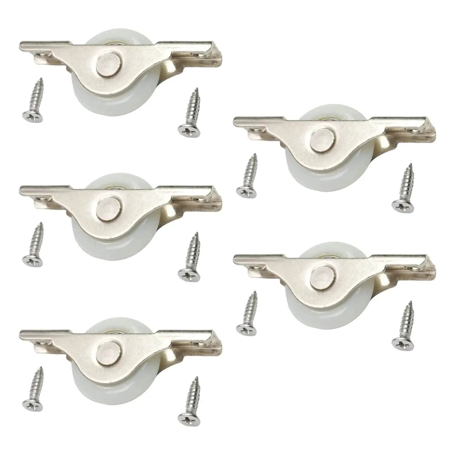 5 Pieces Screen Door Rollers With 29mm Wheel Diameter Nylon Pulley And Stainless Steel Shell With Durable Electroplating Finish