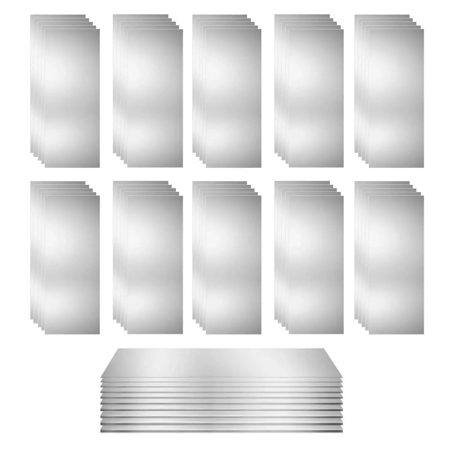 50 Piece Shim Stock Assortment 304 Stainless Steel Shims 2 Inch By 6 Inch For Precise Gaps And Leveling Ten Thicknesses Display