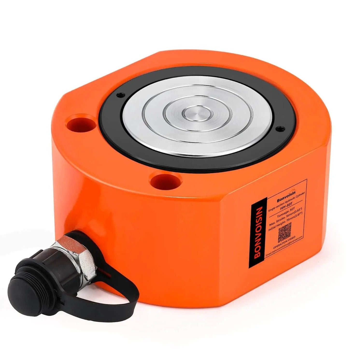 Heavy Duty Bonvoisin 50 Ton Hydraulic Ram Cylinder With 0.63 Inch Stroke Low Profile Porta Power Jack For Machinery