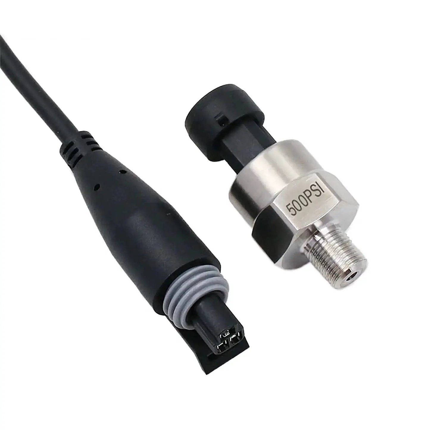 Built Tough 500 Psi 1/8 NPT Pressure Transducer Sensor with cable, stainless steel body for automotive and marine use