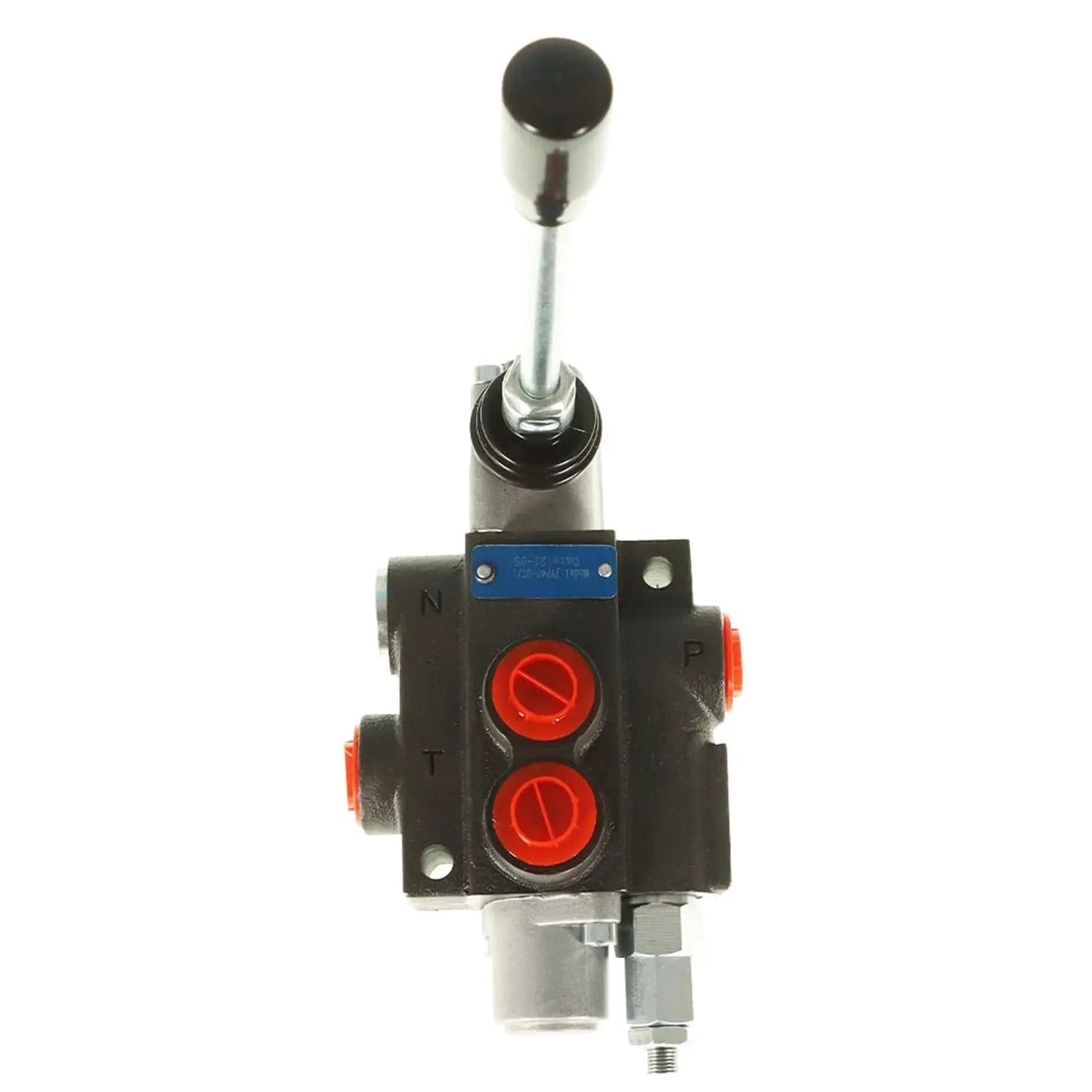 Top view of Heavy Duty 1 Spool Hydraulic Valve for Loaders with 3600 PSI Relief and 11 GPM Flow, directional control, BSPP ports.