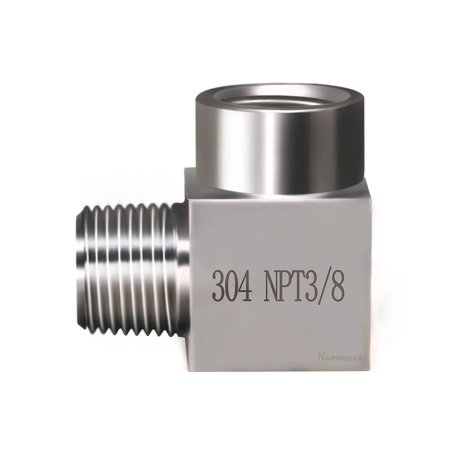 90 Degree NPT Elbow Pipe Fitting Three Eighths Male To Three Eighths Female Forged Stainless Steel Street Elbow Heavy Duty High Pressure Hose Fitting