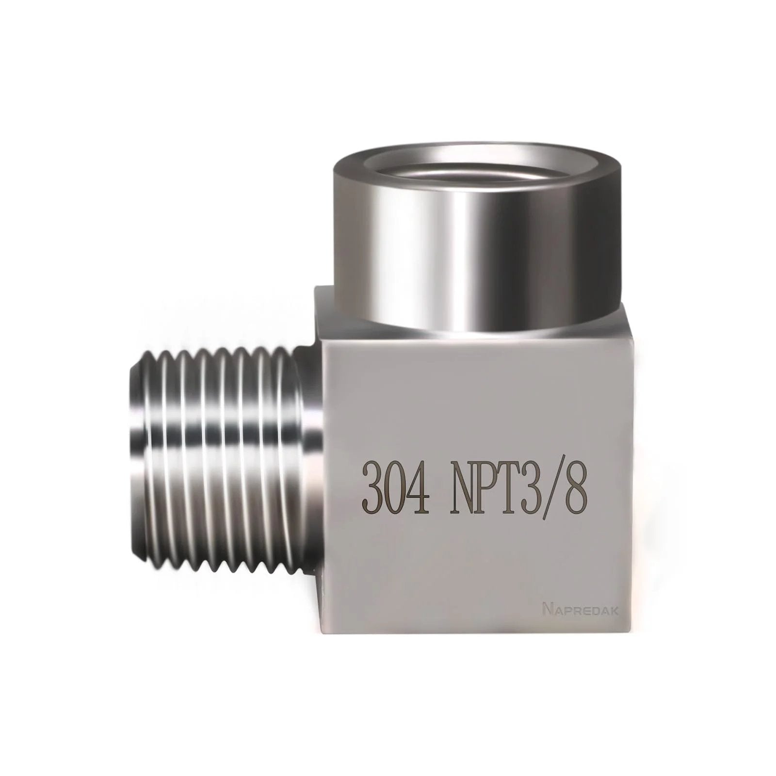 90 Degree NPT Elbow Pipe Fitting Three Eighths Male To Three Eighths Female Forged Stainless Steel Street Elbow Heavy Duty High Pressure Hose Fitting