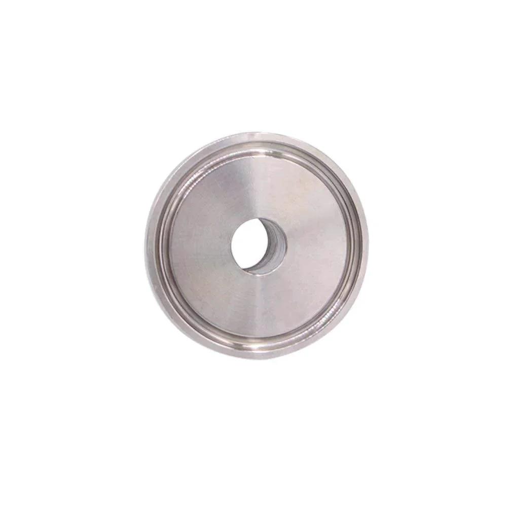 Stainless Steel 304 Sanitary Tri Clamp to One Quarter Inch NPT Female Connector For Food Beverage And Dairy One And A Half Inch Tri Clamp Fitting With Fifty Point Five Millimeter Ferrule OD, front view