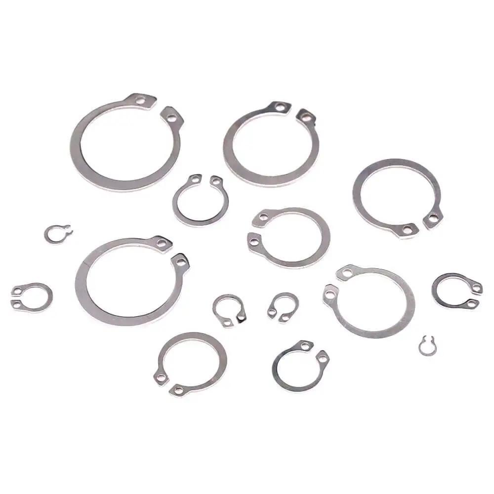 External Circlip Snap Ring Set For Retaining Clips, 15 Metric Sizes Including 4 5 6, 304 Stainless Steel, Rust Resistant For Indoor And Outdoor Use, 300 Piece Assortment For Automotive And Machinery Hilitchi