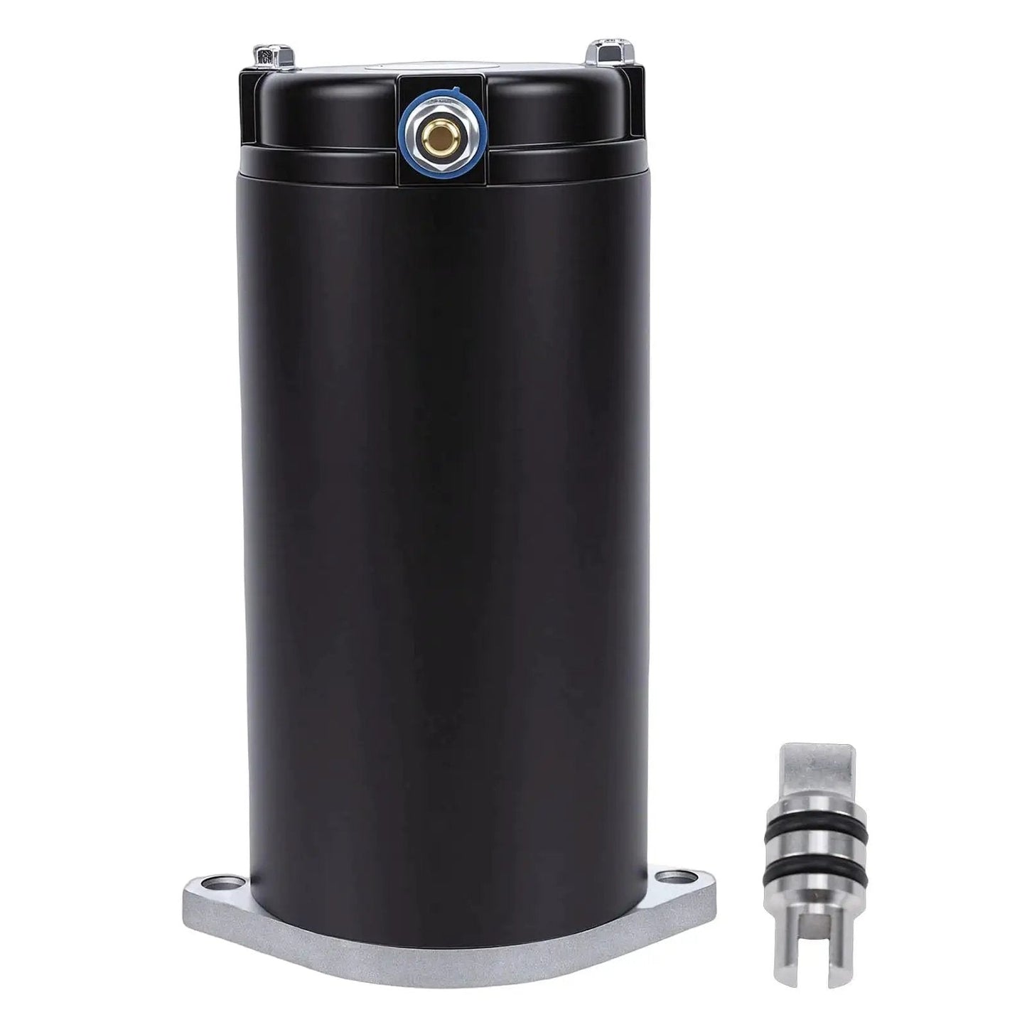 RV Leveling System Hydraulic Pump Motor OE Spec Replacement 414850 286722 shown in black cylindrical design with connector.