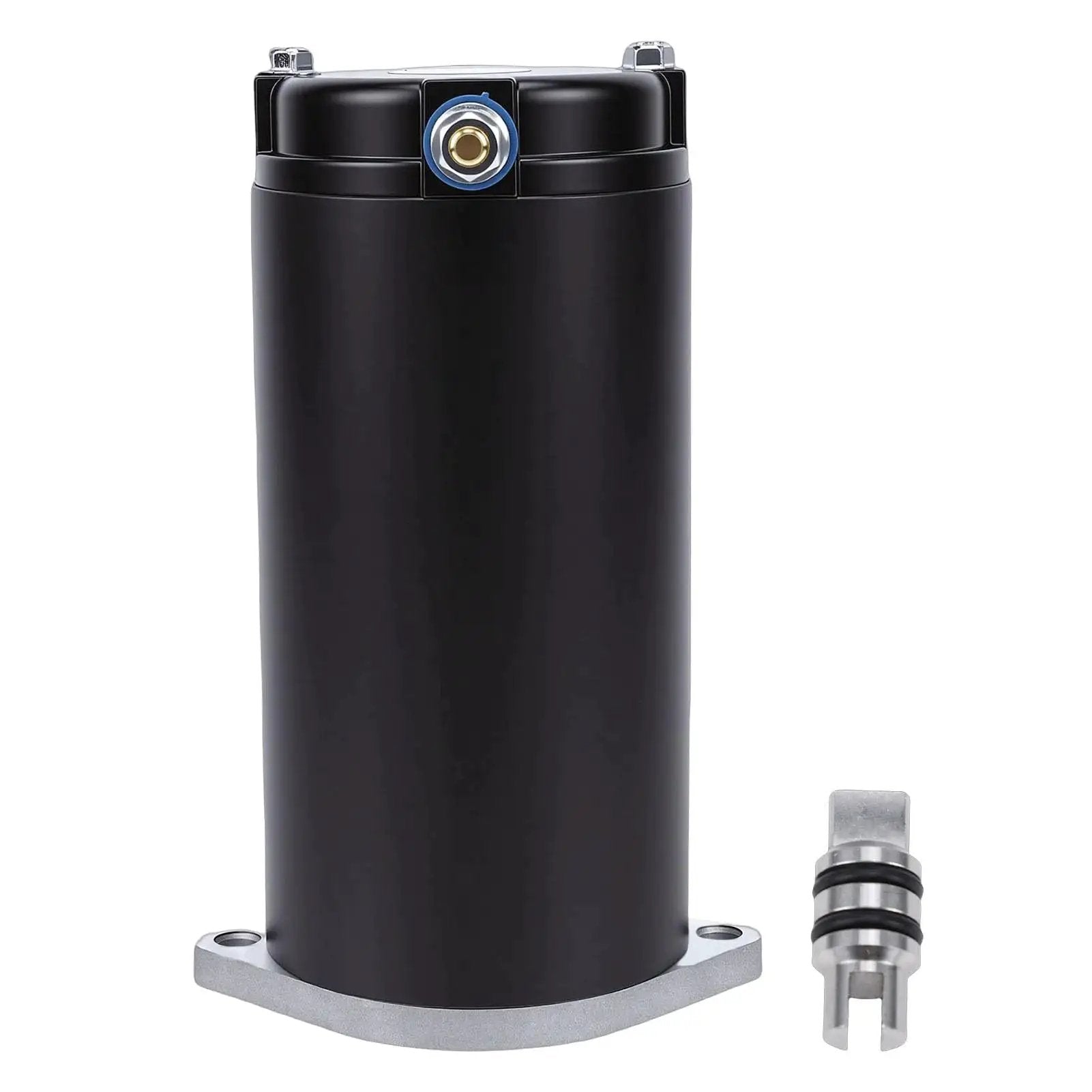 RV Leveling System Hydraulic Pump Motor OE Spec Replacement 414850 286722 shown in black cylindrical design with connector.