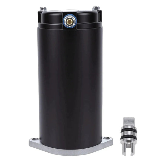 RV Leveling System Hydraulic Pump Motor OE Spec Replacement 414850 286722 shown in black cylindrical design with connector.