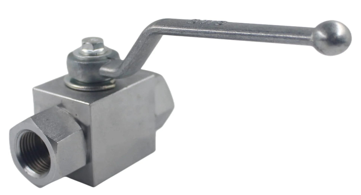 High Pressure Hydraulic Ball Valve KHB Half Inch NPT Two Way Shut Off Hydraulic Valve Carbon Steel Chrome Plated 7250 PSI