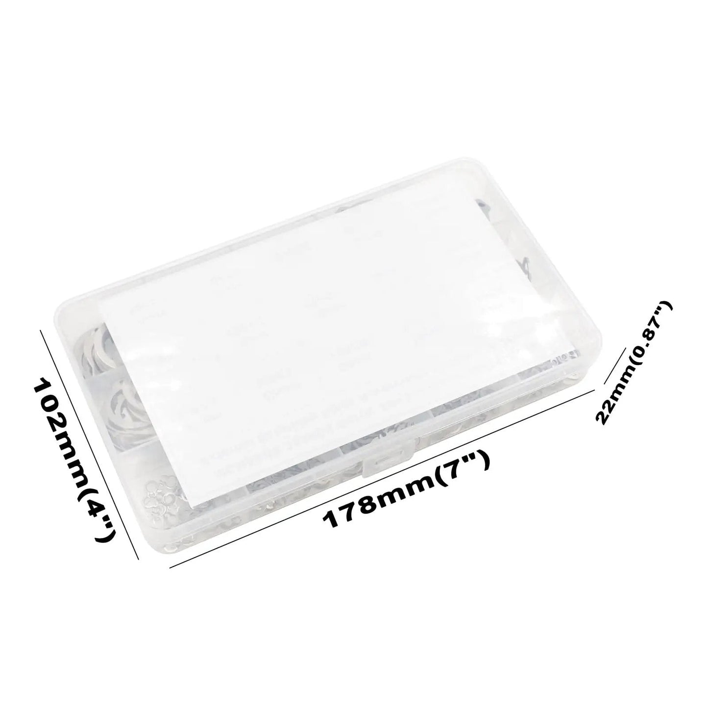 External Retaining Ring Set 380 Piece Assortment 15 Sizes From 4mm To 28mm In 304 Stainless Steel Circlips C Clips in clear box