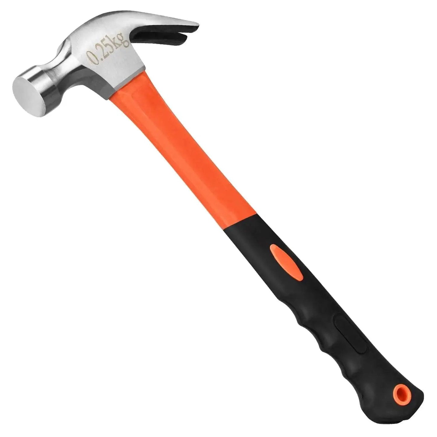 Eight Ounce Straight Rip Claw Hammer With Fiberglass Handle Smooth Face Non Slip Grip General Purpose Hammer For Carpentry DIY Projects And Home Improvement High Carbon Steel Head For Durable Nail Driving And Removal