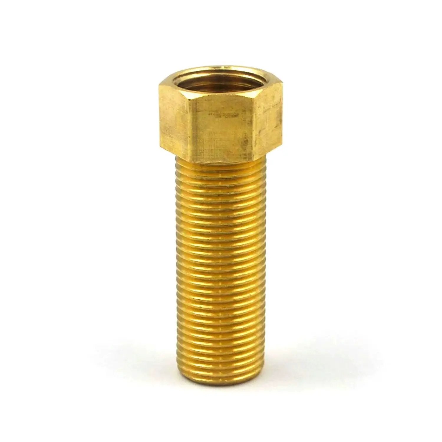 Five Pack Half Inch Brass Extension Adapter Set With Half Inch Male To Female Nipple Fittings Hex Bushing Converter For Plumbing