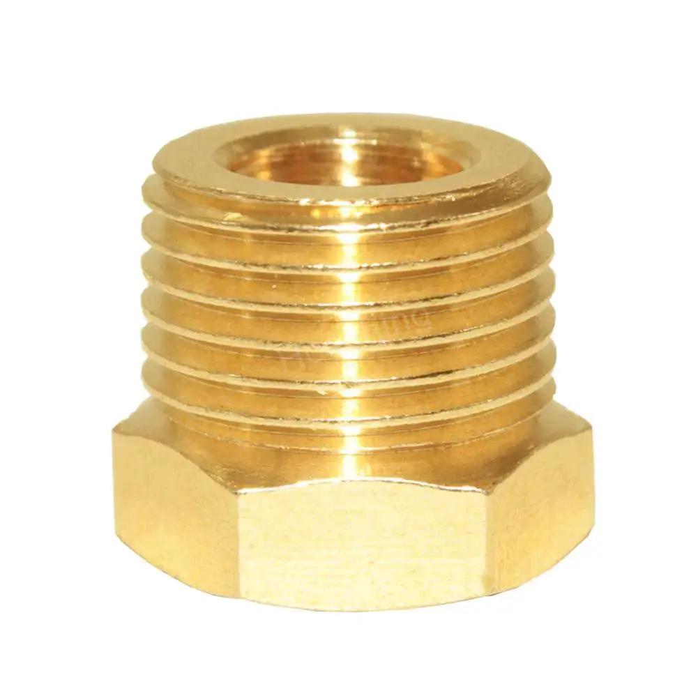 Brass Reducer Hex Bushing Half Inch NPT Male To Quarter Inch NPT Female Six Pack Pipe Fittings Adapter for hose and tube