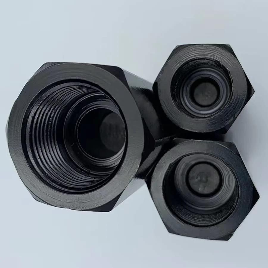 Top view of Hydraulic Check Valve 3 Eighths Inch NPT One Way Pump Oil 3000 PSI High Flow Durable Carbon Steel Body.