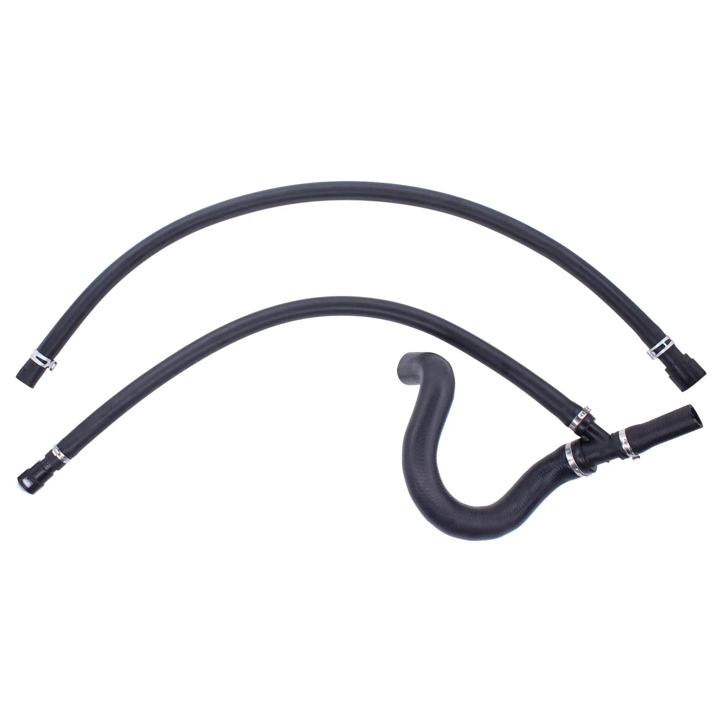 HVAC Engine Heater Inlet And Lower Radiator Outlet Hose Assembly For Cadillac Escalade Tahoe Suburban Silverado Yukon Avalanche GMC Sierra 2007 Through 2014 Direct Fit OEM Style, showing rubber hoses with clamps