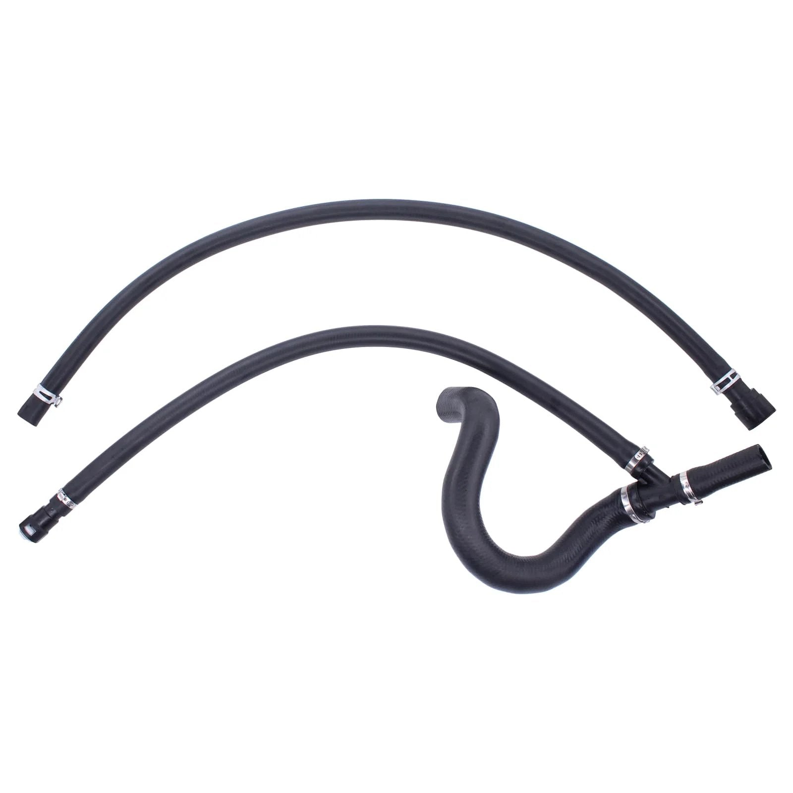 HVAC Engine Heater Inlet And Lower Radiator Outlet Hose Assembly For Cadillac Escalade Tahoe Suburban Silverado Yukon Avalanche GMC Sierra 2007 Through 2014 Direct Fit OEM Style, showing rubber hoses with clamps