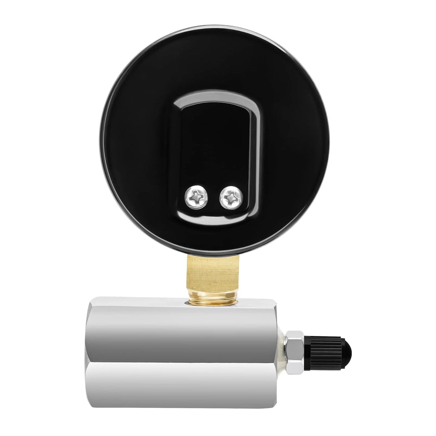 Back view of Low Pressure Capsule Diaphragm Gauge With Adjustable 0 To 5 Psi Range, black steel case, beryllium diaphragm capsule.