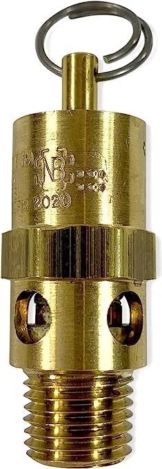 Brass Industrial Safety Pressure Relief Valve Replacement For Ingersoll Rand 31385693, 200 PSI Preset, 1/4 Inch Thread