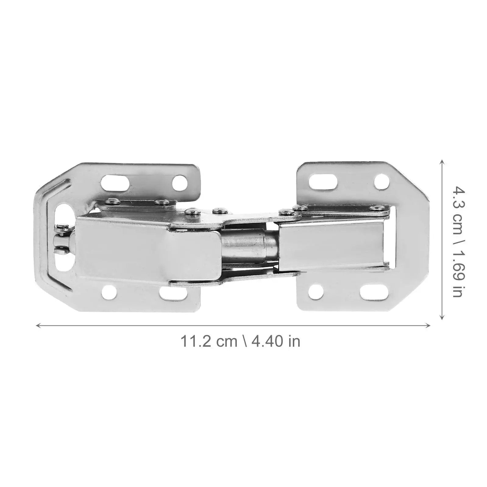 Hydraulic Soft Close Wardrobe Hinge Set Two Pack Concealed Cabinet Door Hinges with Thickened Base, top view with dimensions
