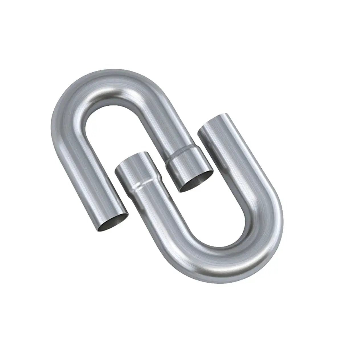 Stainless Steel Mandrel Bend Kit 2.5 Inch 8 Pcs 304 Tubing U Bend Universal Fit showing two U-bend pipes.