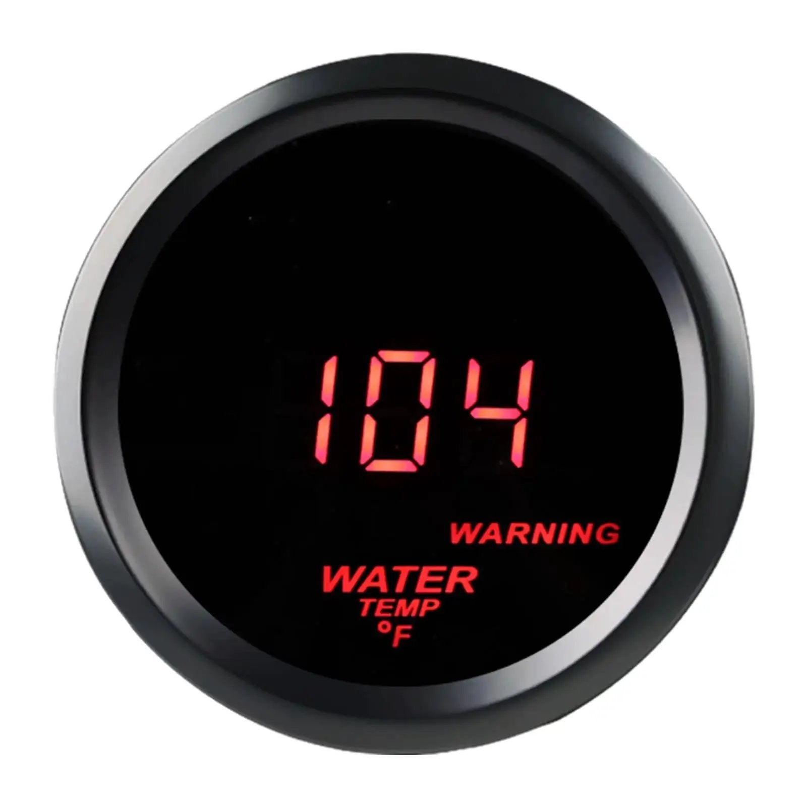 2 Inch Water Temperature Gauge 52mm Backlit Sensor For Car Truck Marine DC12V displaying temperature at 104°F