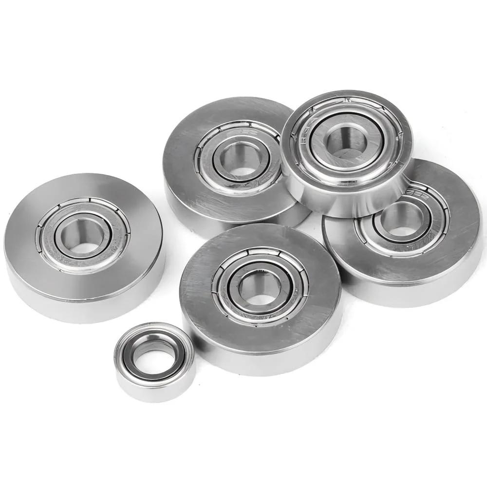 Rabbet Router Bit Bearing Replacement Kit With Seven Top Mounted Bearings For Depth Control And Quick Swaps Includes Inner Diameter Three Sixteenths Inch