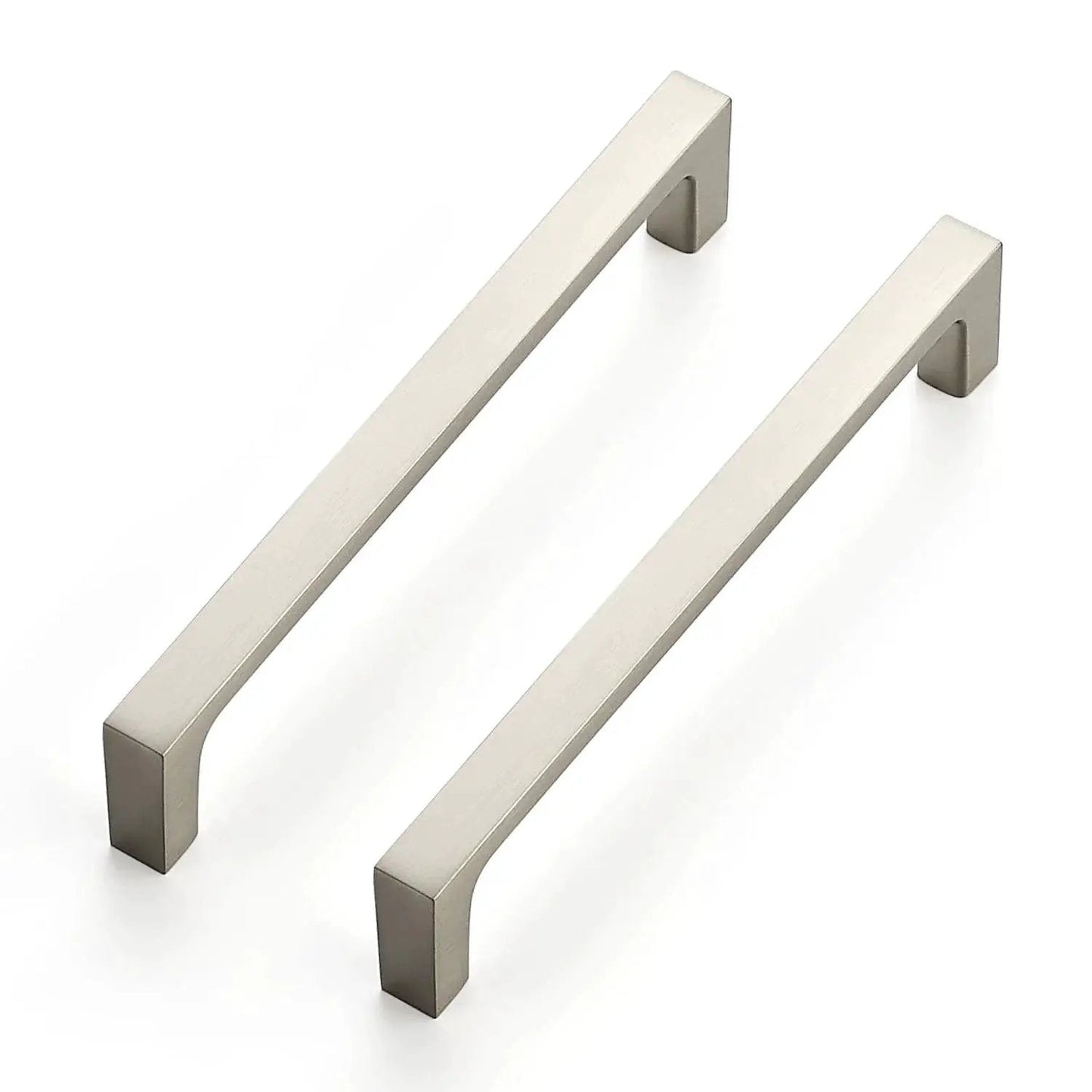 25 Pack Solid 5 Inch Square Kitchen Cabinet Handles in Brushed Nickel Pulls for Cabinets and Drawers, Durable Cabinet Hardware
