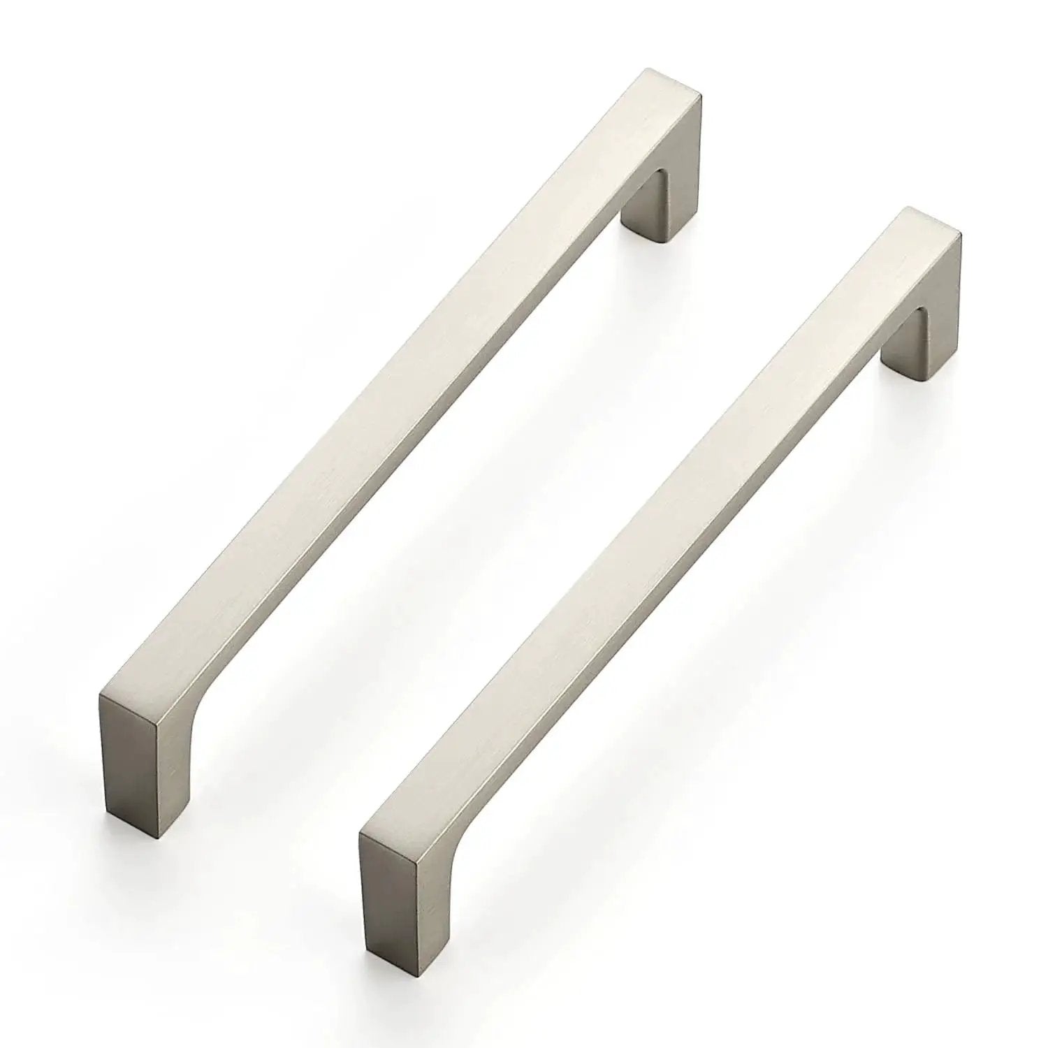 25 Pack Solid 5 Inch Square Kitchen Cabinet Handles in Brushed Nickel Pulls for Cabinets and Drawers, Durable Cabinet Hardware