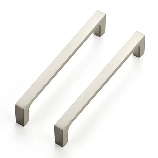 25 Pack Solid 5 Inch Square Kitchen Cabinet Handles in Brushed Nickel Pulls for Cabinets and Drawers, Durable Cabinet Hardware