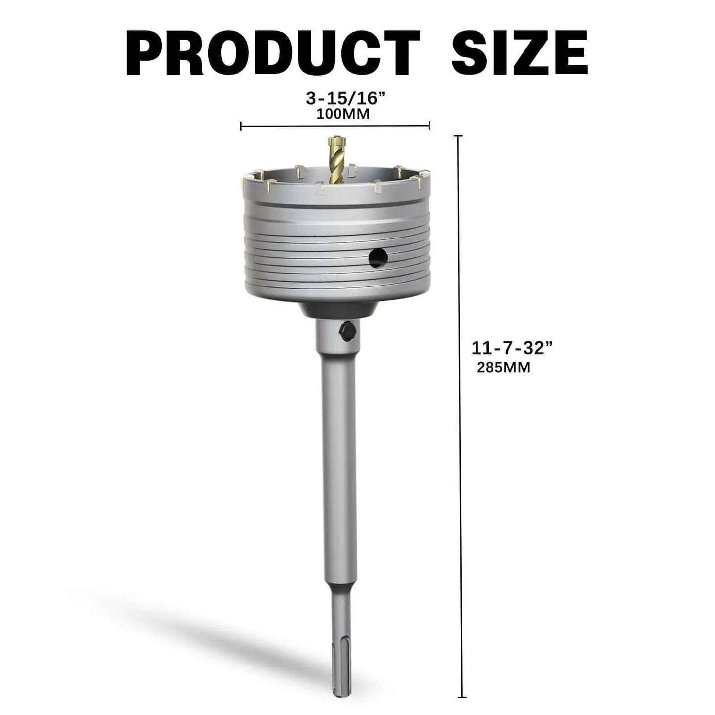Heavy Duty Pro Grade 4 Inch Concrete Hole Saw Kit Built Tough With 220mm SDS Plus Shank Connecting Rod For Masonry Drilling