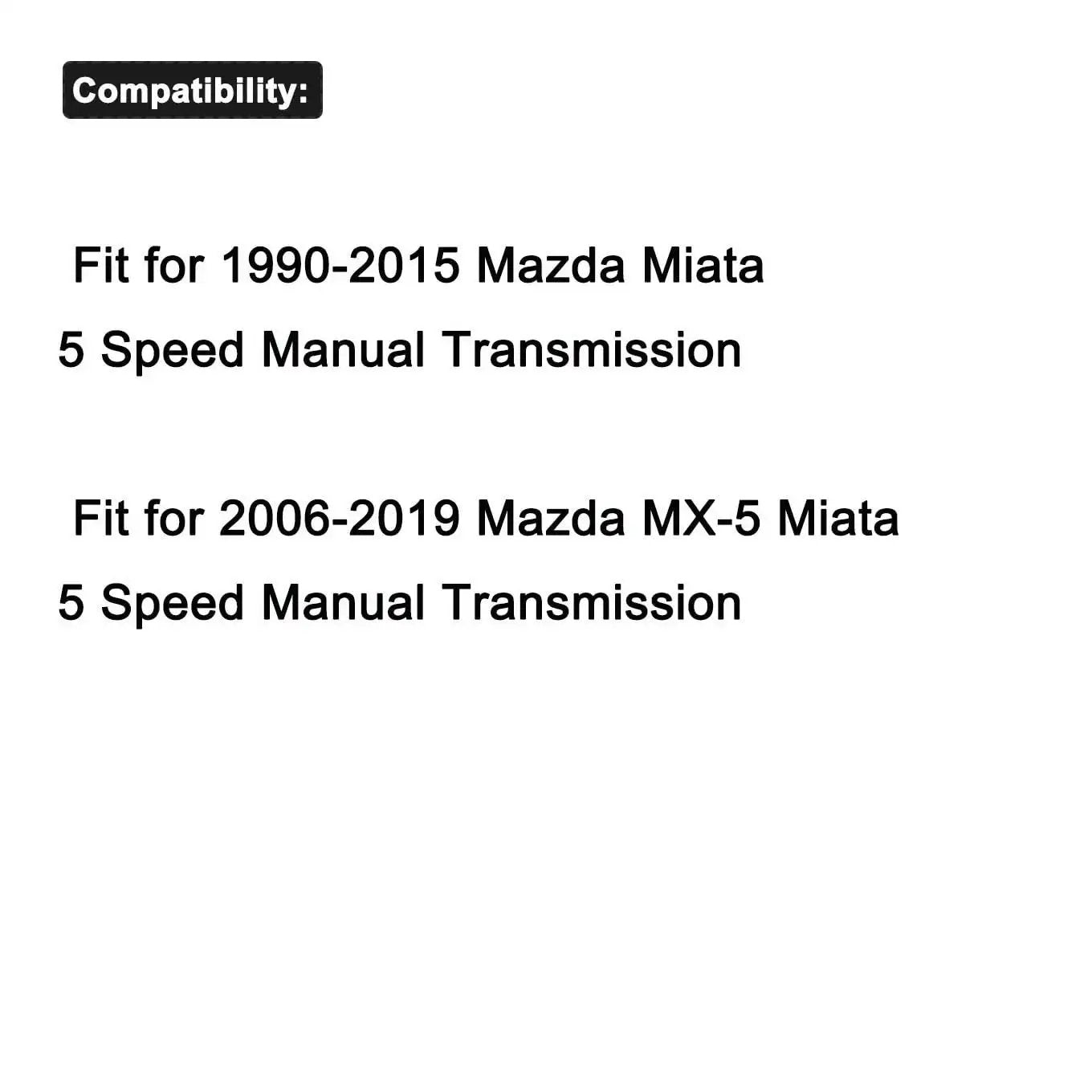 Compatibility chart for Brass Shifter Bushing Upgrade For Mazda Miata MX 5 5 Speed Manual Transmission Isolator Cup NA NB NC 1990 2015