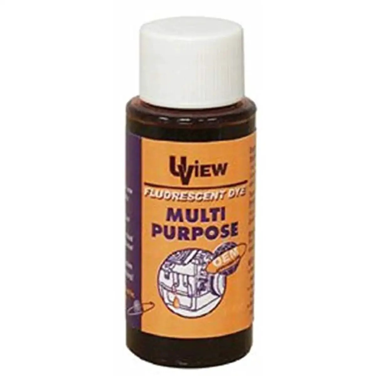 All Purpose UV Dye Kit For Engine Oil And Transmission Fluid 6 Pack 1 Oz Bottles, single bottle view