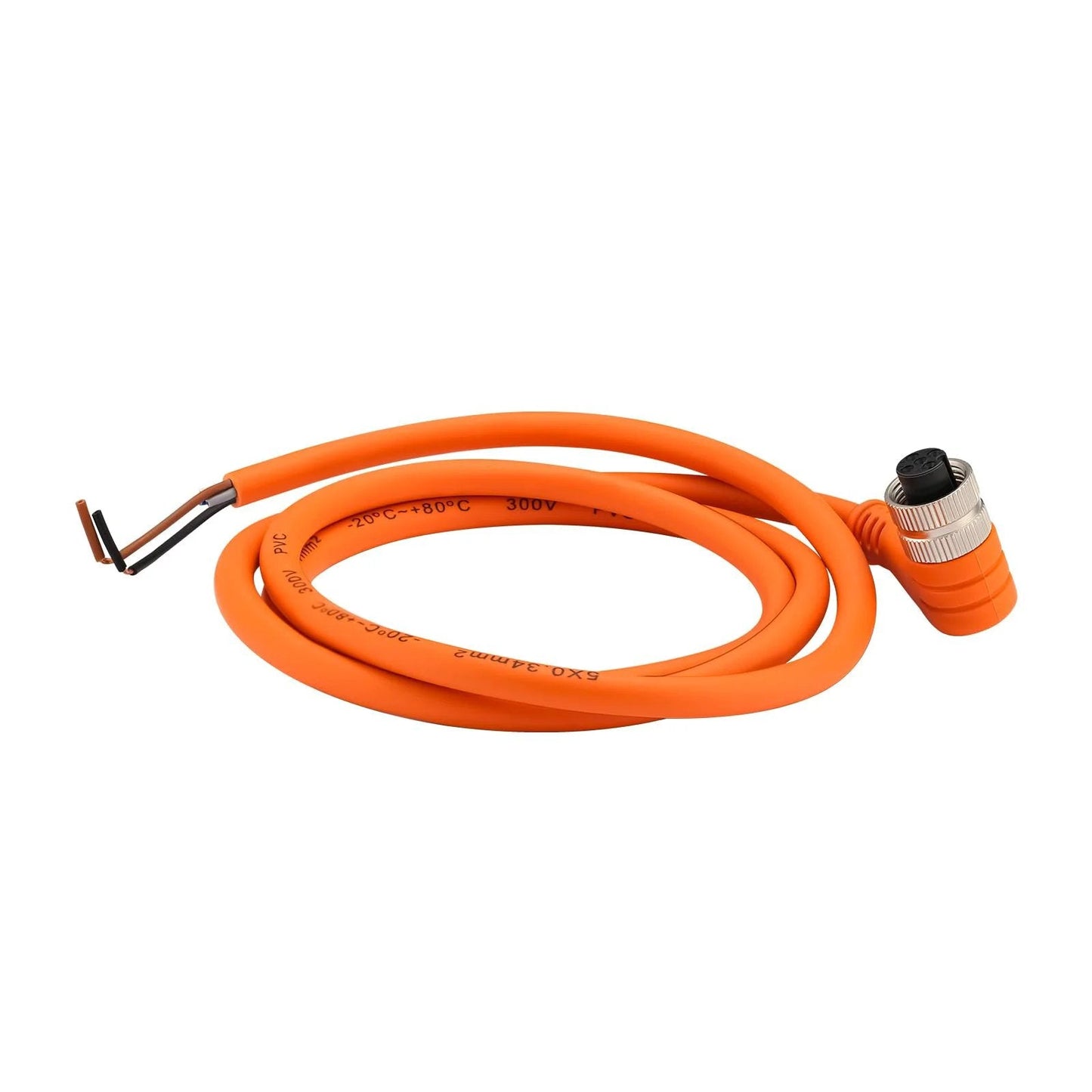 Orange cable for Remote Digital Pressure Gauge with RS485, showing connector and wire ends for real-time monitoring and data transmission.