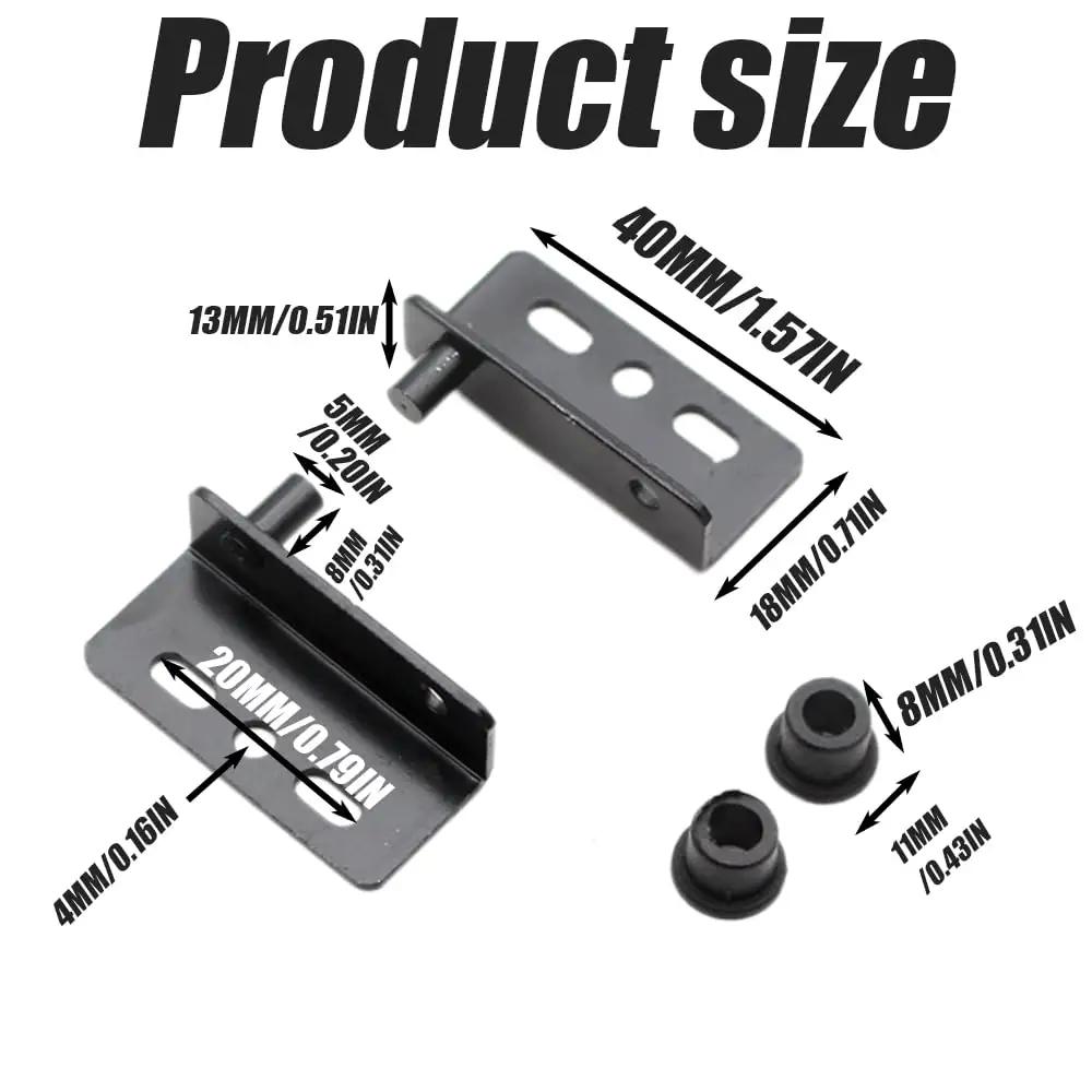 Beefy Heavy Duty Concealed Shaft Pivot Hinge Set for Wood Doors Cabinets and Furniture with Bushing Black Iron dimensions.