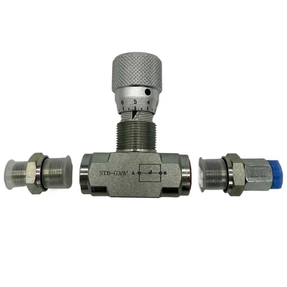 G3/8 W L08 Connector Flow Control Beefed Up Bidirectional Hydraulic Restrictor Valve with DIN Tube and Rotary Joint