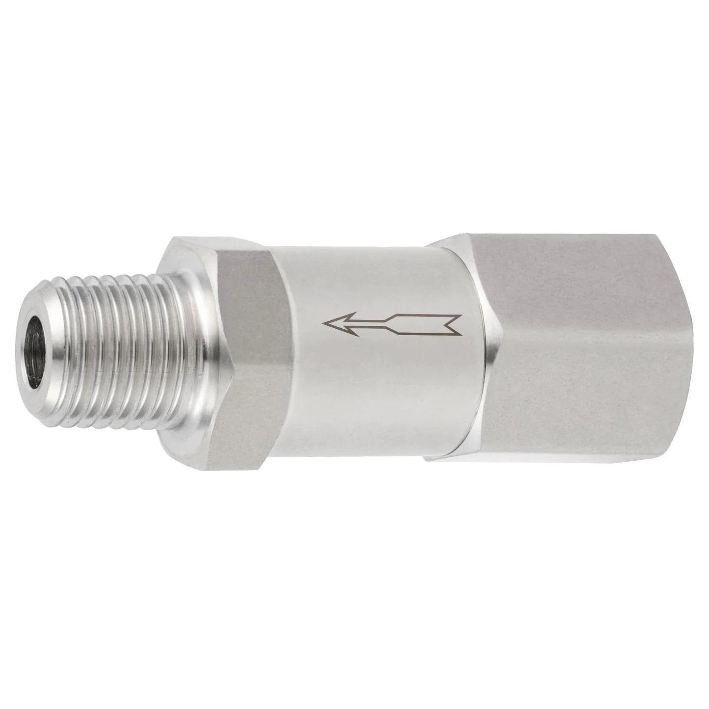 Detachable 304 Stainless Steel Check Valve One Way Non Return Valve For Water Oil Gas One Quarter Inch Female NPT Inlet To Male NPT Outlet