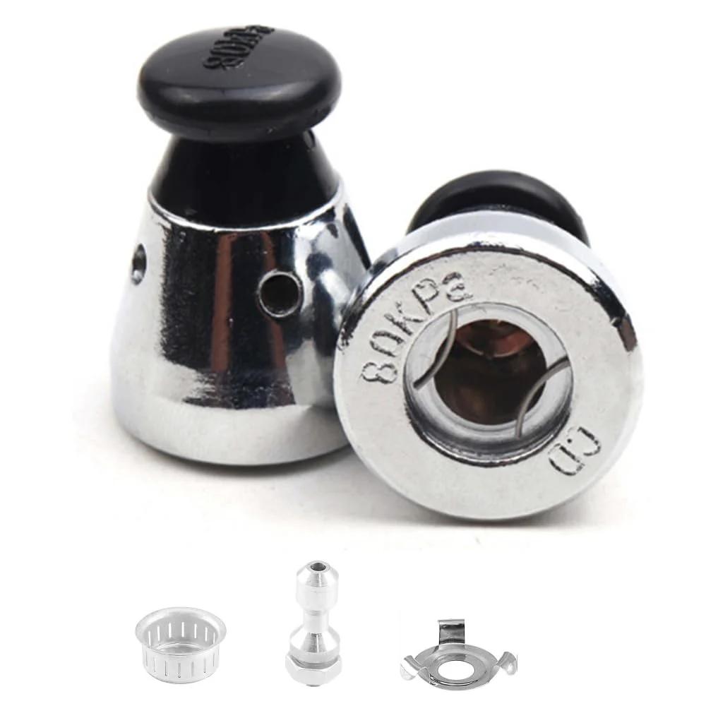 Universal 80kPa Pressure Cooker Jigger Valve Replacement with exhaust rod, stainless steel and plastic, side view