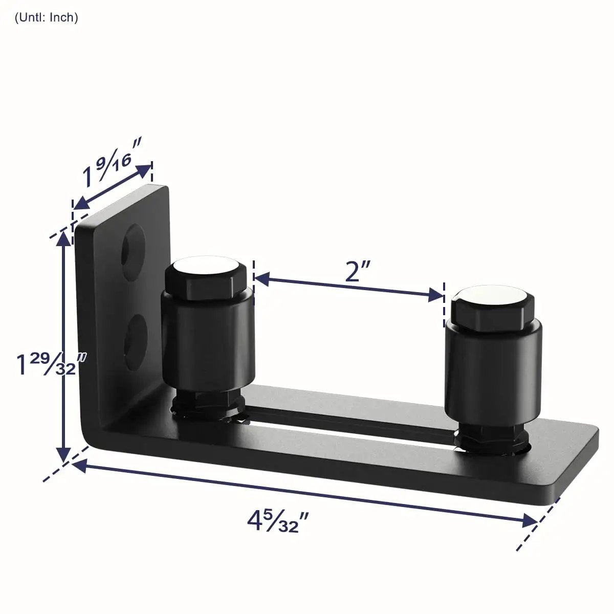 Sliding Barn Door Bottom Adjustable Floor Guide Roller Set Black For Quiet Smooth Operation, Easy To Install, Includes 2 Rollers And Hardware, Durable Steel And Nylon Construction For Long Lasting Performance.