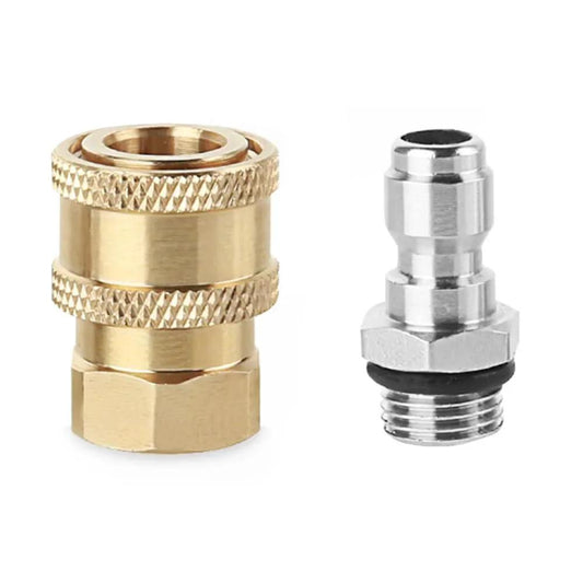 2 Pack Quick Connect Pressure Washer Adapters Set 1/4 Inch NPT Female to 1/4 Inch Plug Fittings for Gun to Hose Perfect for Patio Lawn Car Cleaning Car Wash Foam Bottle Sprayer Nozzle Easy Connect and Disconnect