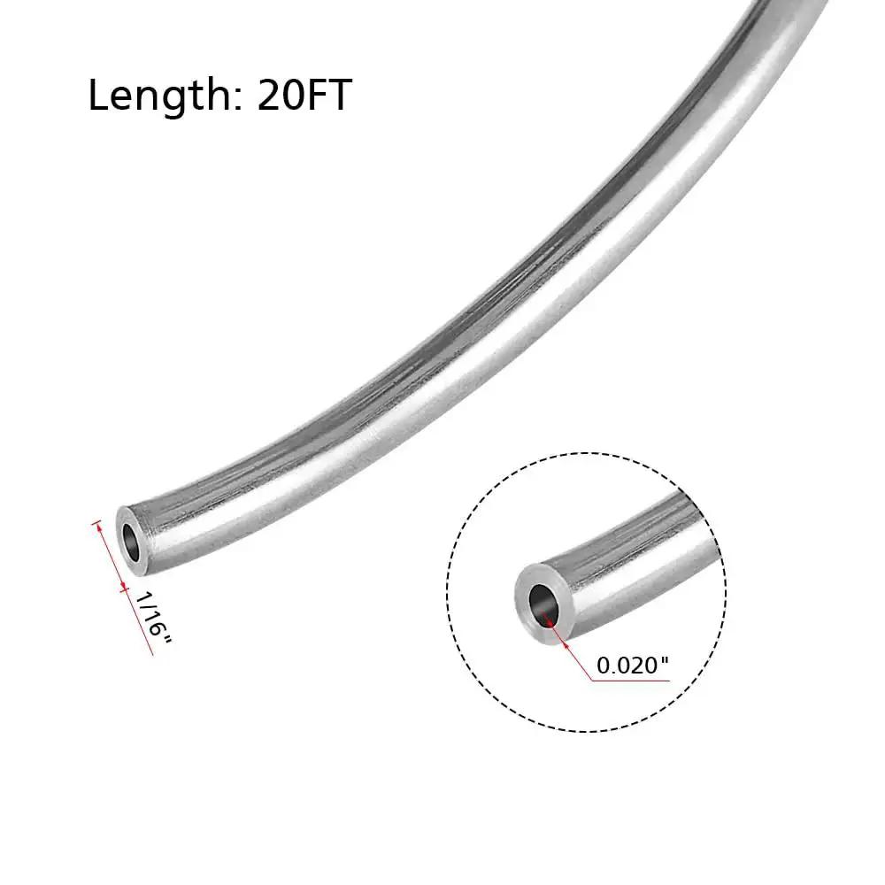 316L And 316 Stainless Steel Seamless Tubing One Sixteenth Inch Outer Diameter, Wall Thickness 0.020 Inch, Twenty Foot Coil, Annealed For Easy Flare And Form, ASTM A269, Dual Certified, Top Notch Weldability And Corrosion Resistance.